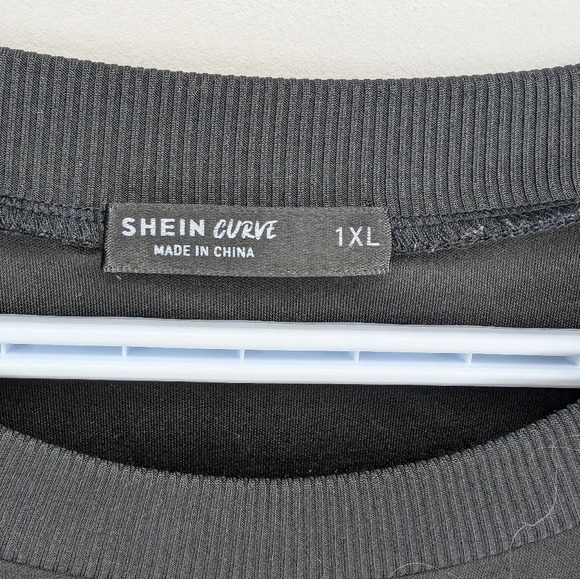 Shein Curve Black w/ White MAMA logo Crew Neck Long Sleeve Sweater Top 1XL - Picture 3 of 6